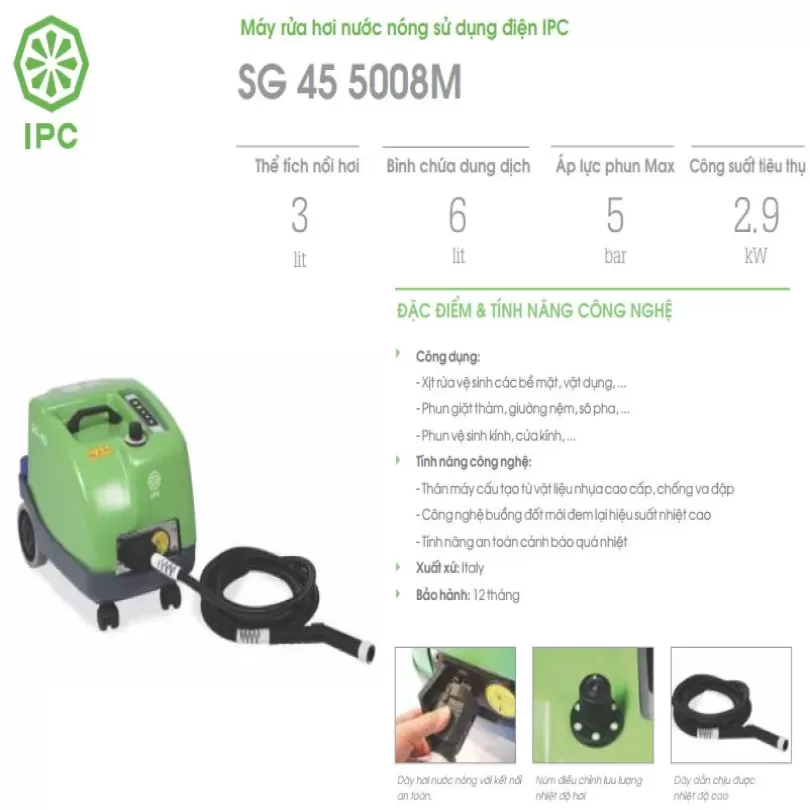 Máy rửa hơi nước nóng sử dụng điện IPC